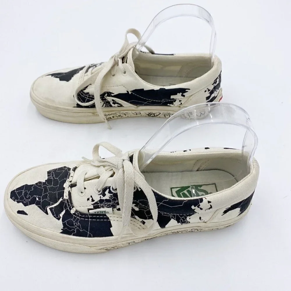 Vans Authentic Save The Planet Mens 5 Womens 6.5 Black/White